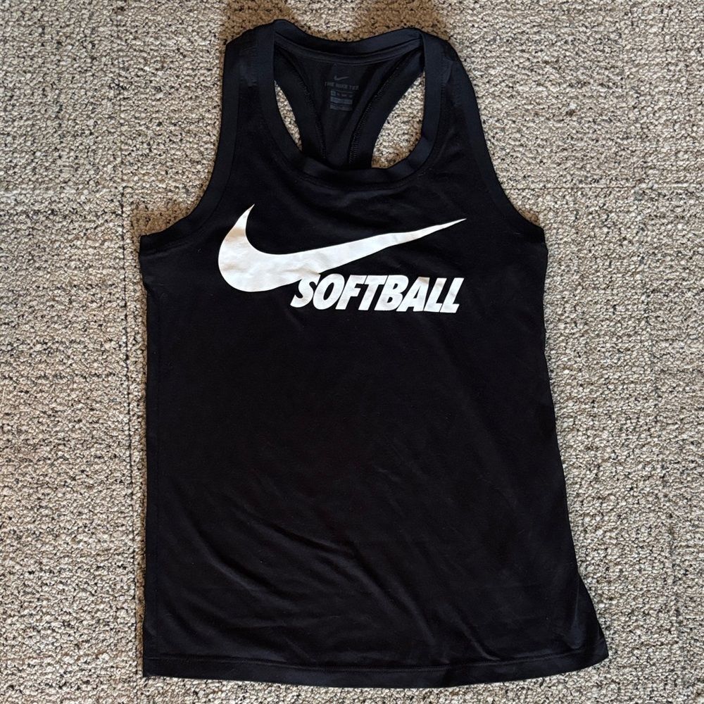 Nike Dri-Fit Women's Black Softball Racerback Sleeveless Tank Size XS